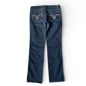 7 Seven for All Mankind Kate LOW RISE Jeans Blue Denim Straight Leg Dark Wash